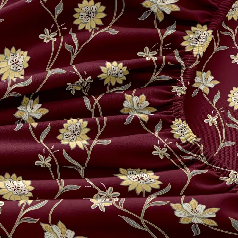 3-Piece Printed Fitted Sheet and Pillowcase Set