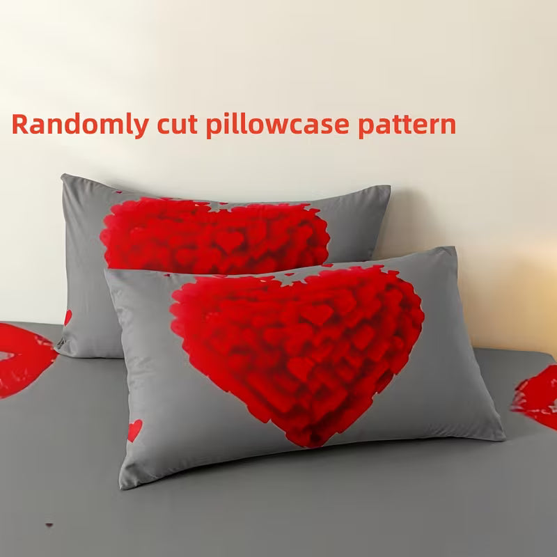 3-Piece Printed Fitted Sheet and Pillowcase Bedding Set for Bedroom